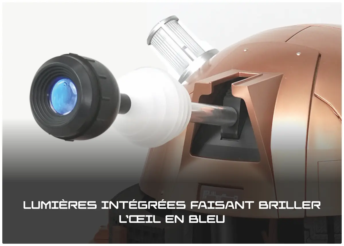 Lumières intégrées faisant briller l’œil en bleu