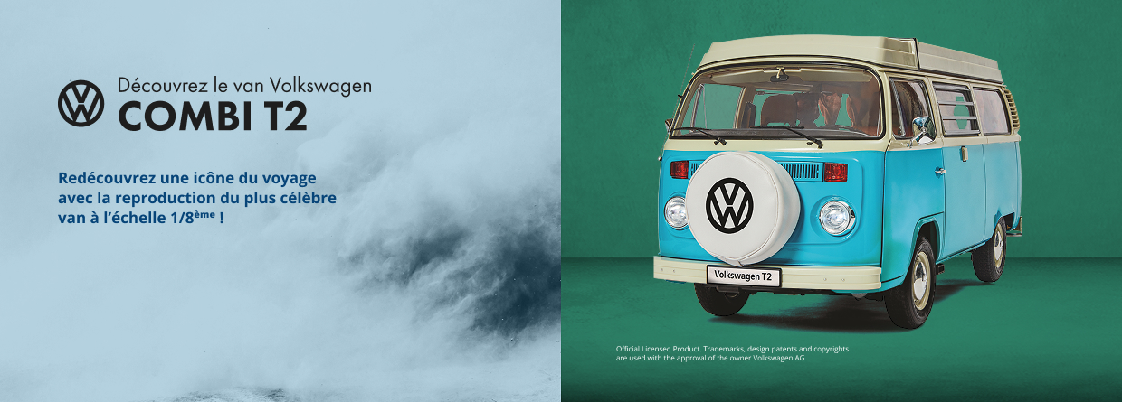 Découvrez le van Volkswagen Combi T2- Redécouvrez une icône du voyage avec la reproduction du plus célèbre van à l’échelle 1/8ème ! Je fonce, nouvel onglet